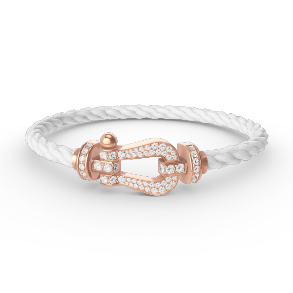 [✨Rose💎]BRACELET FORCE GRAND FER À CHEVAL ENTIÈREMENT DIAMANT OR ROSE