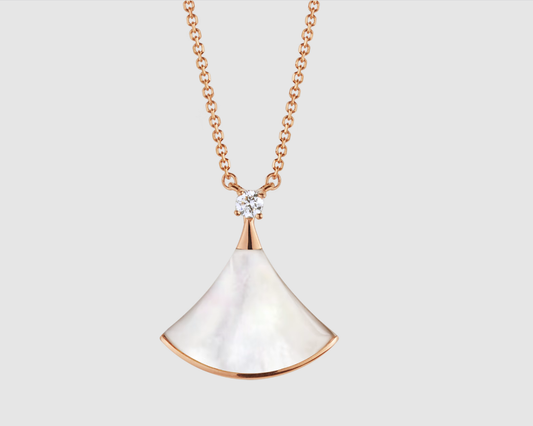 [✨Rose💎] COLLIER DREAM NACRE BLANCHE OR ROSE 1 DIAMANT