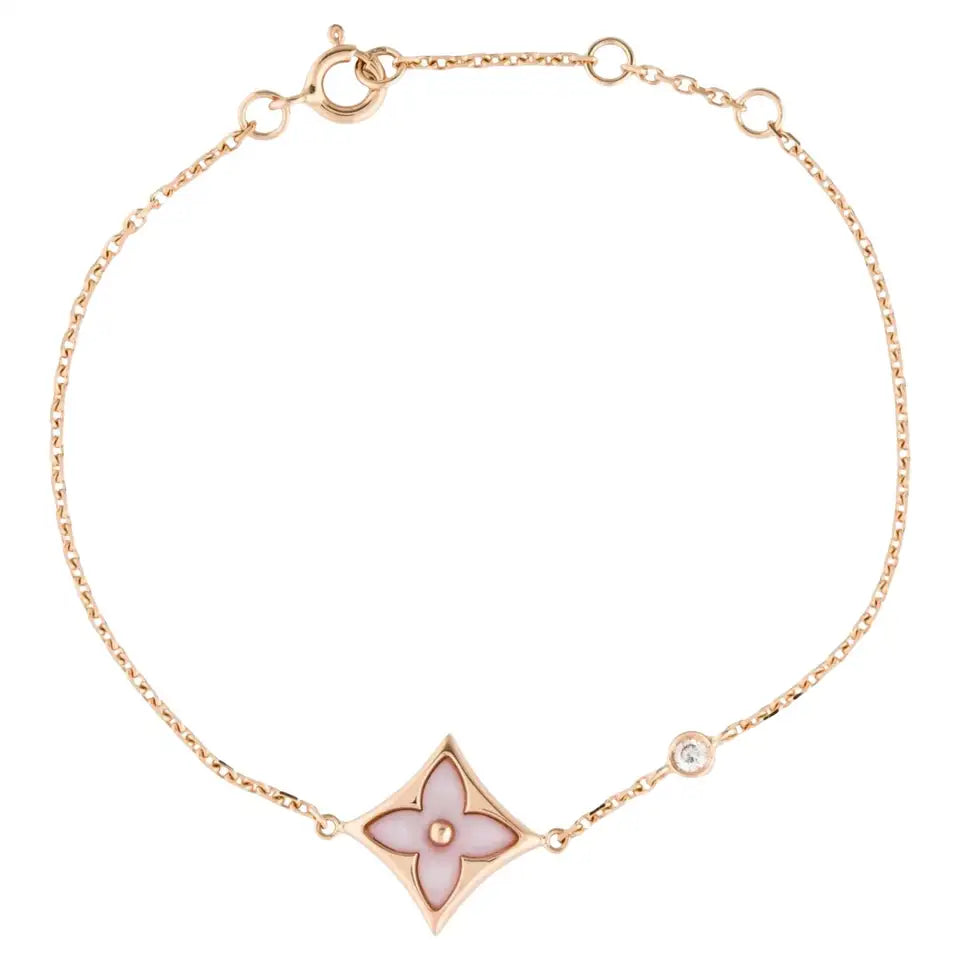 [✨Rose💎]STAR 1 DIAMOND PINK GOLD BRACELET