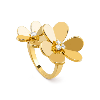 [✨Rose💎]BAGUE EN OR ET DIAMANTS CLOVER COMOS