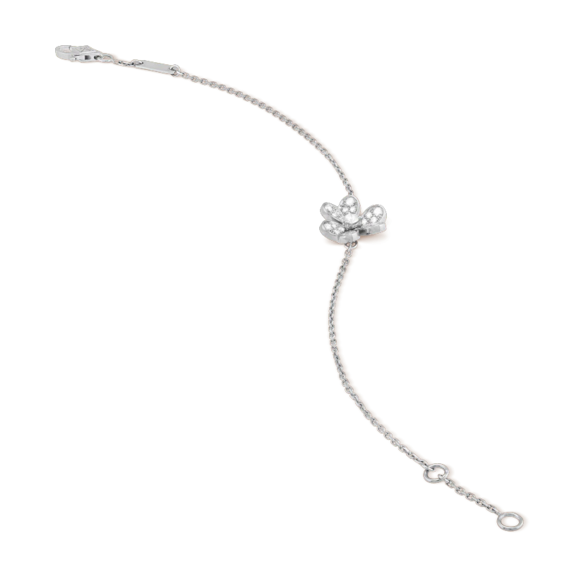 [✨Rose💎]BRACELET FRIVOLE EN ARGENT ET DIAMANT À FLEURS 