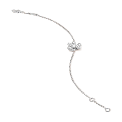 [✨Rose💎]BRACELET FRIVOLE EN ARGENT ET DIAMANT À FLEURS 
