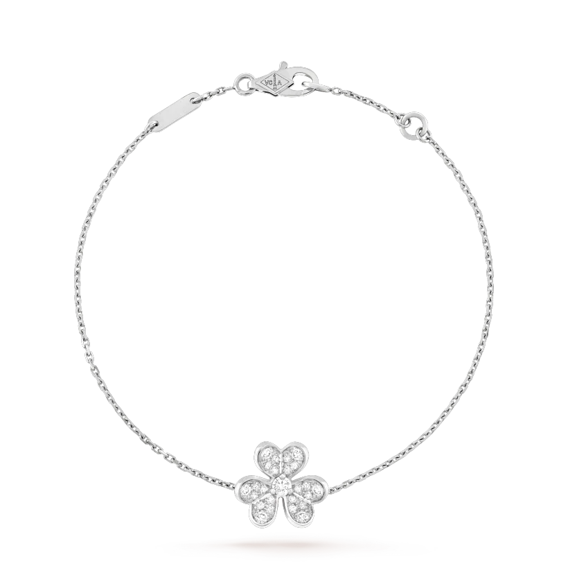 [✨Rose💎]BRACELET FRIVOLE EN ARGENT ET DIAMANT À FLEURS 