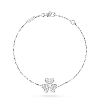 [✨Rose💎]BRACELET FRIVOLE EN ARGENT ET DIAMANT À FLEURS 