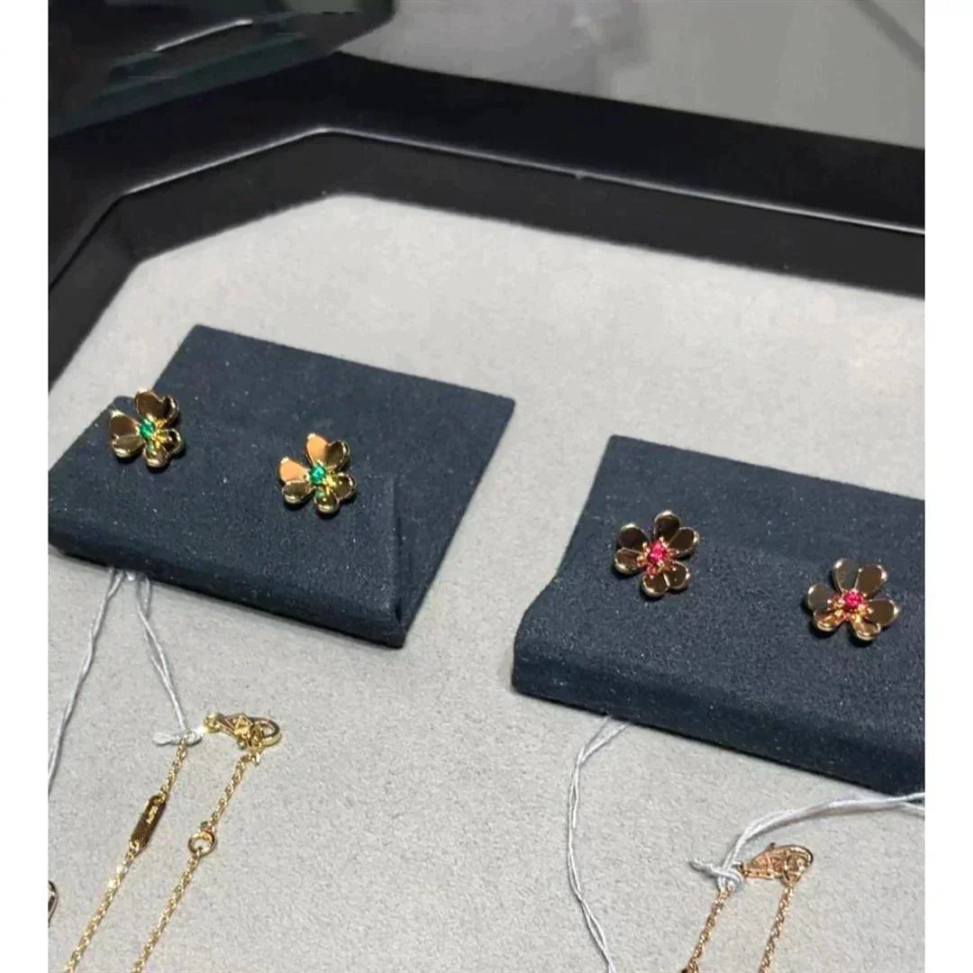 [✨Rose💎]BOUCLES D'OREILLES FLEUR FRIVOLE ROSE