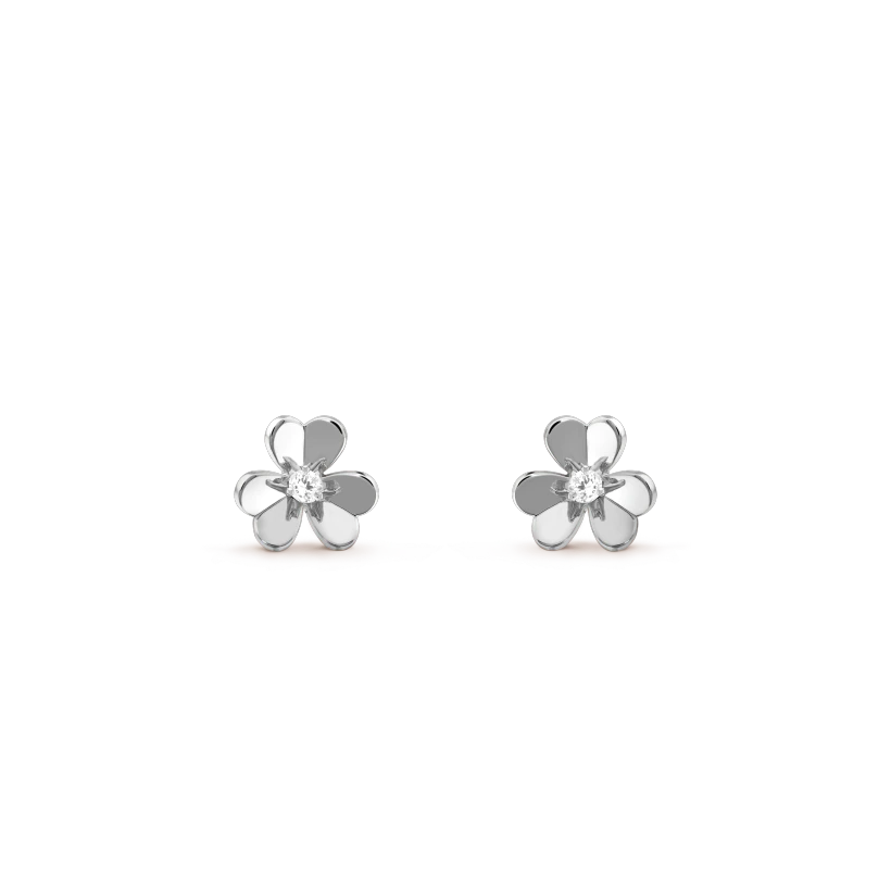 [✨Rose💎]Boucles d'oreilles FRIVOLE MINI FLEUR ARGENTÉE