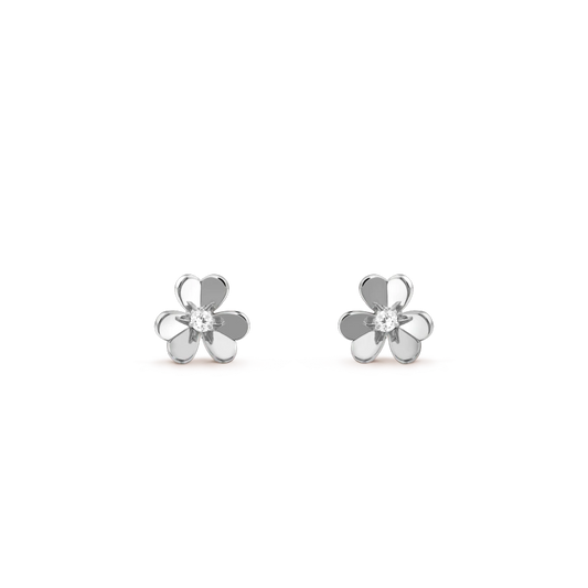 [✨Rose💎]FRIVOLE MINI SILVER FLOWER EARRINGS