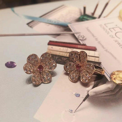 [✨Rose💎]Boucles d'oreilles FRIVOLE en or rose et diamants