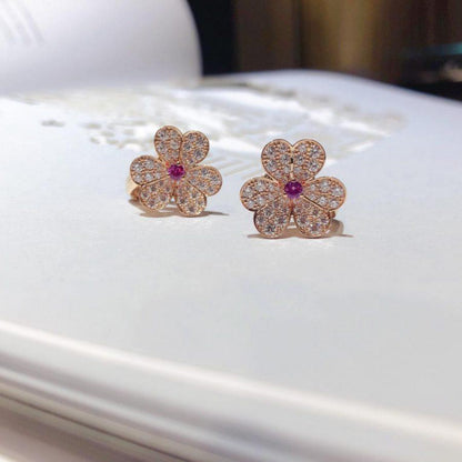 [✨Rose💎]Boucles d'oreilles FRIVOLE en or rose et diamants
