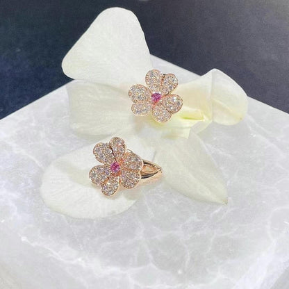 [✨Rose💎]Boucles d'oreilles FRIVOLE en or rose et diamants