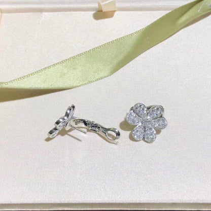 [✨Rose💎]Boucles d'oreilles FRIVOLE en argent et diamants