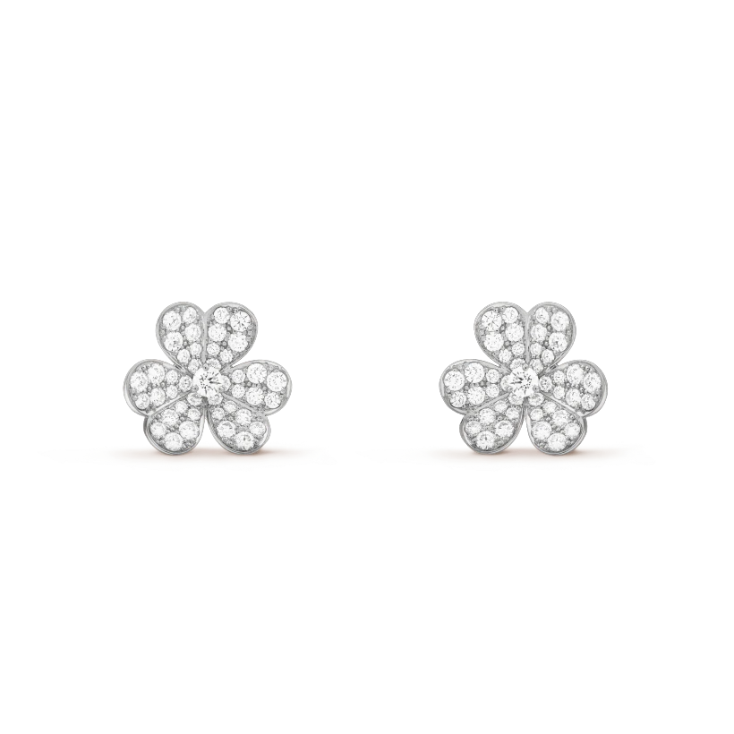 [✨Rose💎]Boucles d'oreilles FRIVOLE en argent et diamants
