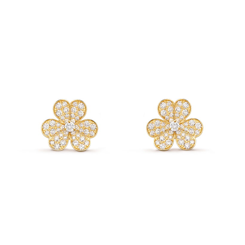 [✨Rose💎]Boucles d'oreilles FRIVOLE en or et diamants 