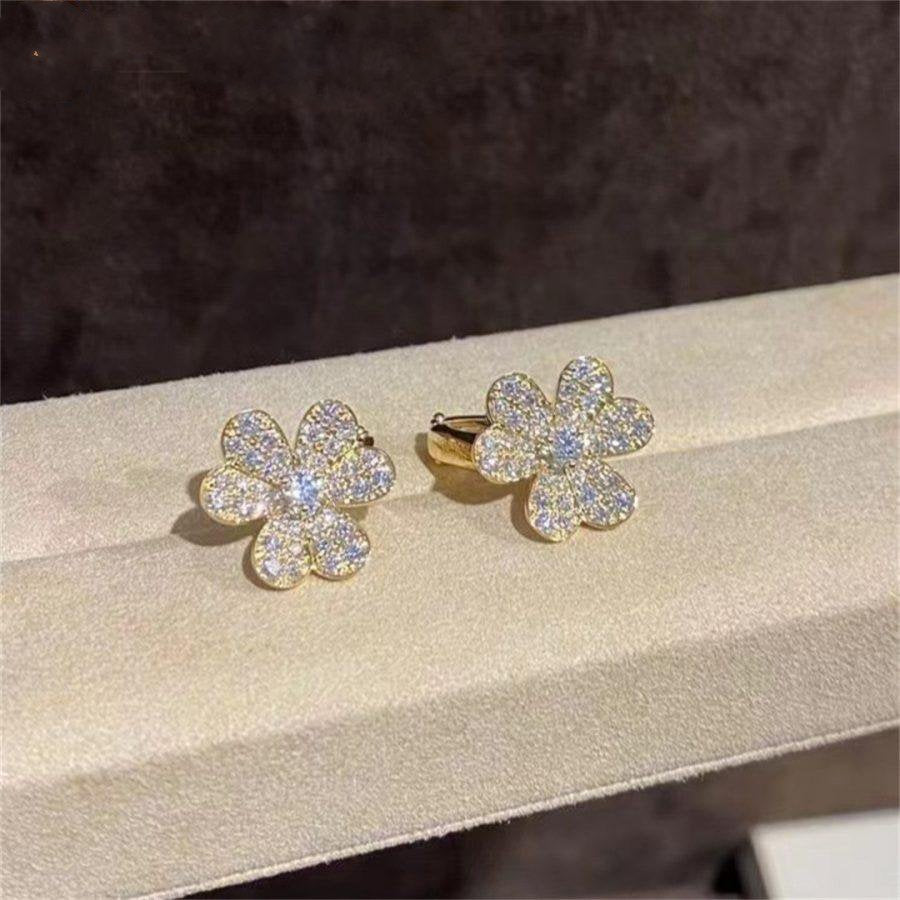 [✨Rose💎]Boucles d'oreilles FRIVOLE en or et diamants 