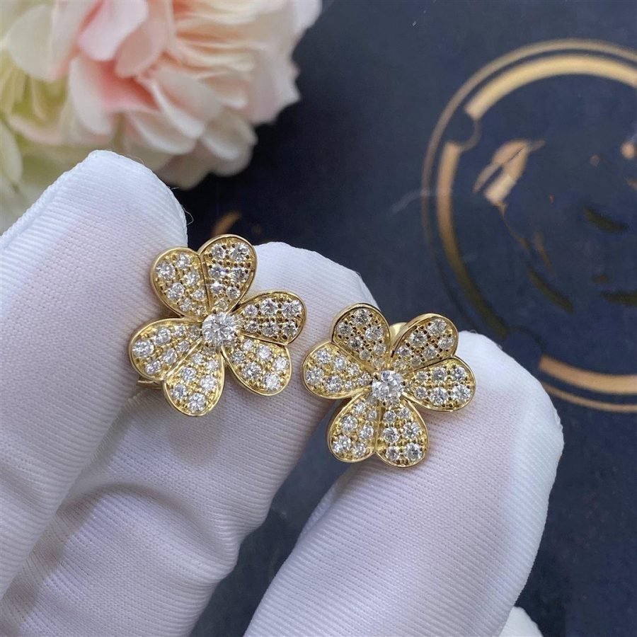 [✨Rose💎]Boucles d'oreilles FRIVOLE en or et diamants 