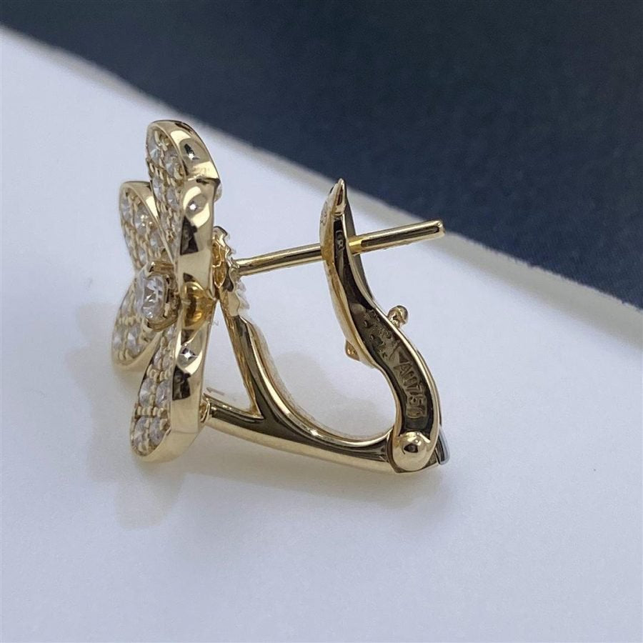 [✨Rose💎]Boucles d'oreilles FRIVOLE en or et diamants 