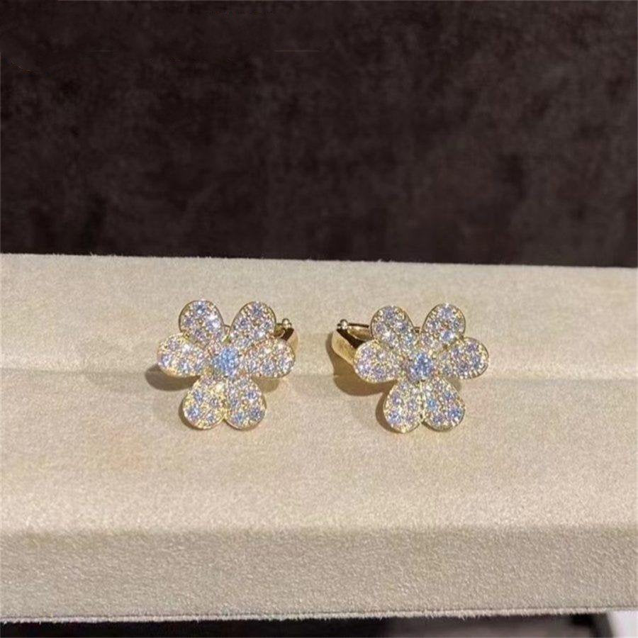 [✨Rose💎]Boucles d'oreilles FRIVOLE en or et diamants 