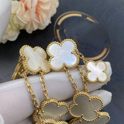 [✨Rose💎]BOUCLES D'OREILLES TRÈFLE NACRE BLANCHE 4 MOTIFS OR