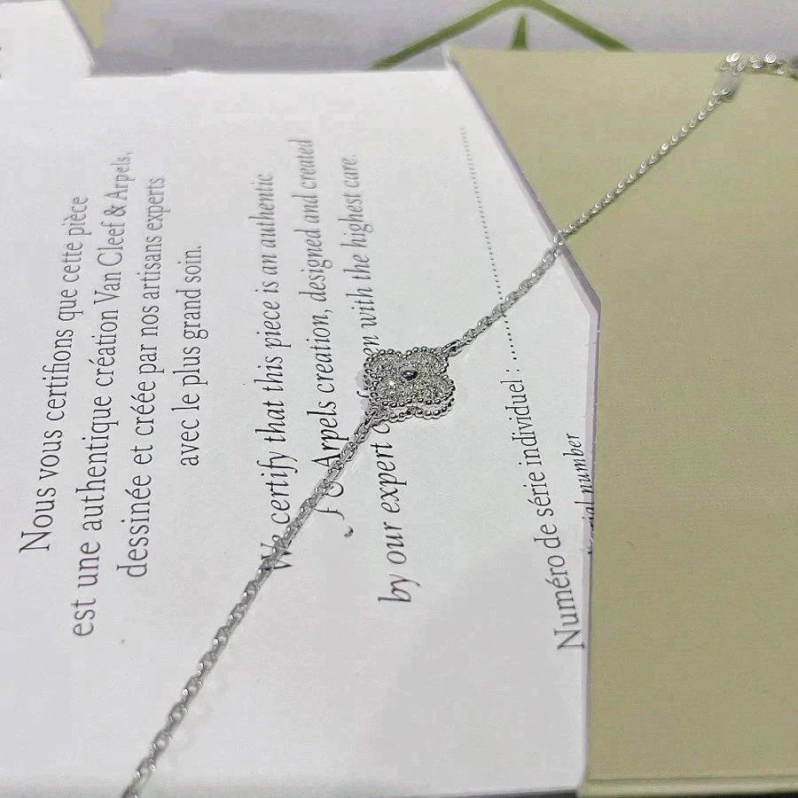[✨Rose💎]BRACELET FLEUR UNIQUE TRÈFLE ARGENT