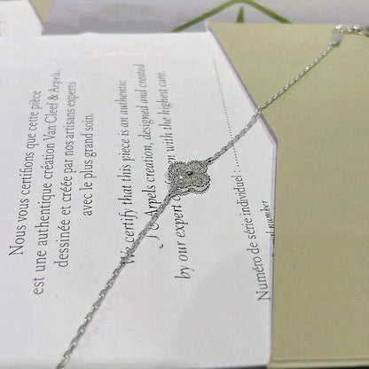 [✨Rose💎]BRACELET FLEUR UNIQUE TRÈFLE ARGENT