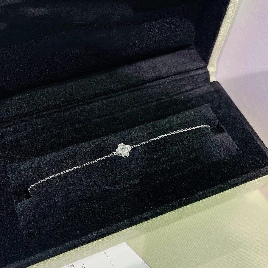 [✨Rose💎]BRACELET FLEUR UNIQUE TRÈFLE ARGENT