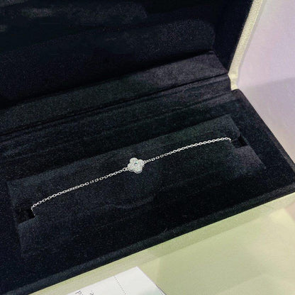 [✨Rose💎]BRACELET FLEUR UNIQUE TRÈFLE ARGENT