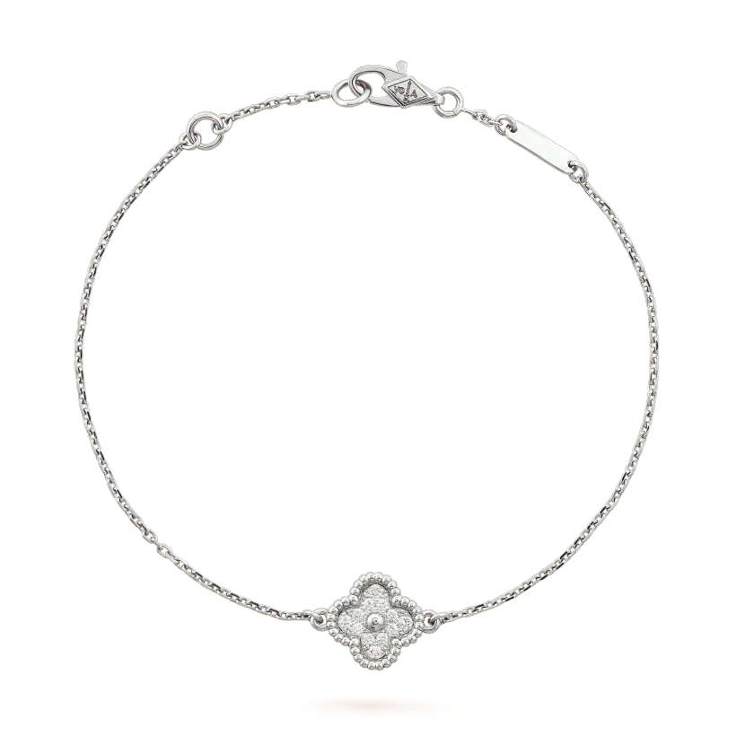 [✨Rose💎]BRACELET FLEUR UNIQUE TRÈFLE ARGENT