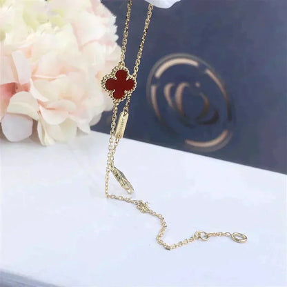 [✨Rose💎]BRACELET FLEUR UNIQUE CORNALINE TRÈFLE