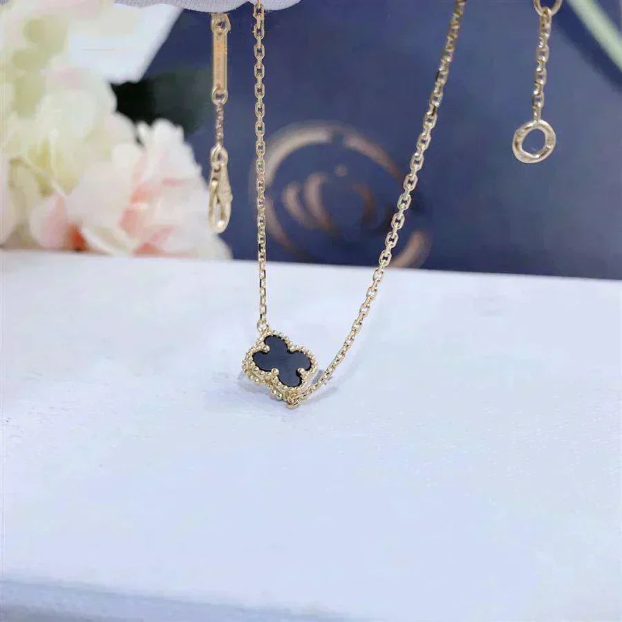 [✨Rose💎]BRACELET FLEUR UNIQUE TRÈFLE ONYX