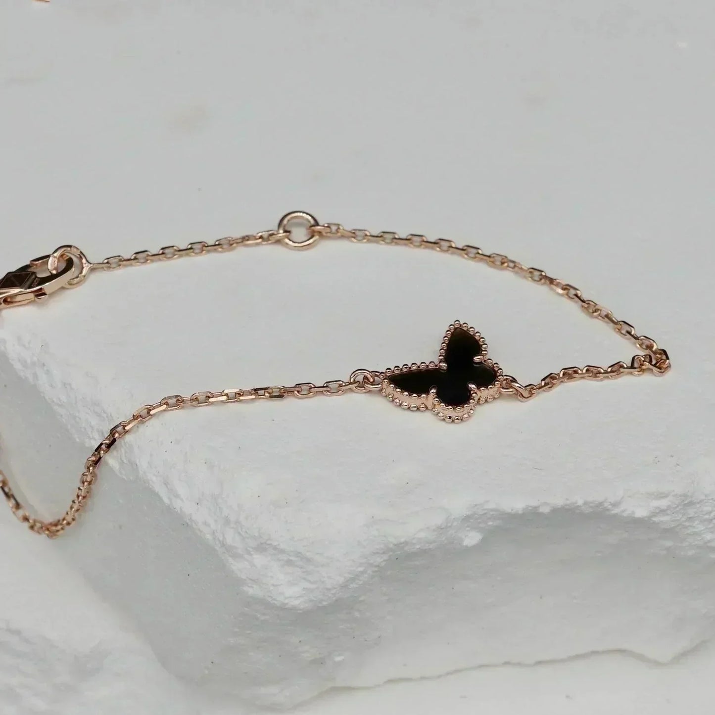 [✨Rose💎]BRACELET PAPILLON ONYX