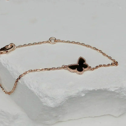 [✨Rose💎]BRACELET PAPILLON ONYX