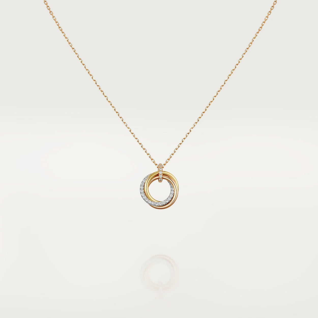 [✨Rose💎] COLLIER TRINITÉ ARGENT OR OR ROSE DIAMANTS 