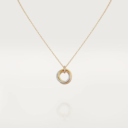 [✨Rose💎] COLLIER TRINITÉ ARGENT OR OR ROSE DIAMANTS 