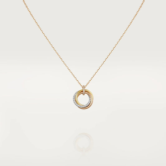 [✨Rose💎] COLLIER TRINITÉ ARGENT OR OR ROSE DIAMANTS 