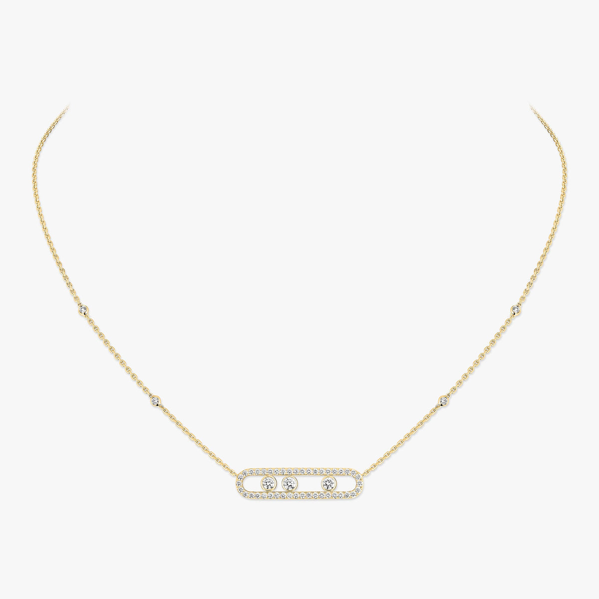 [✨Rose💎] Move Pave_ Rose Gold Diamond Necklace