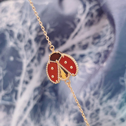 [✨Rose💎]BRACELET EN OR ROSE À 1 MOTIF LUCKY SPRING
