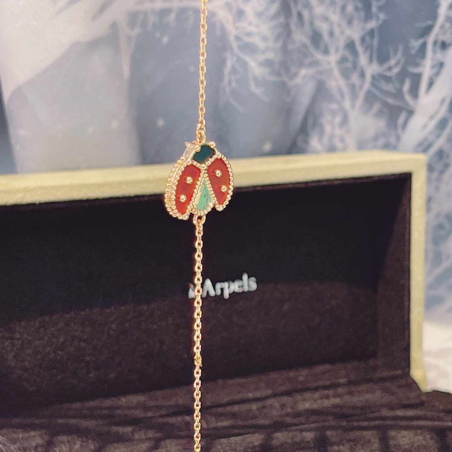 [✨Rose💎]BRACELET EN OR ROSE À 1 MOTIF LUCKY SPRING