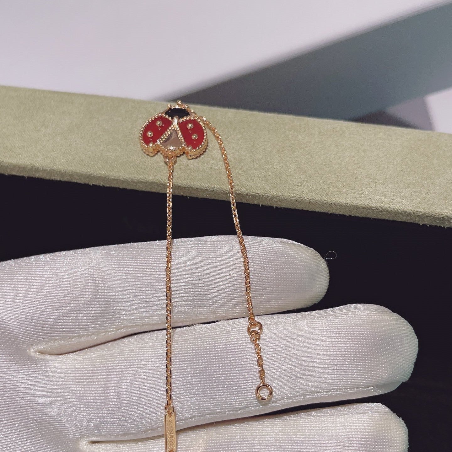 [✨Rose💎]BRACELET EN OR ROSE À 1 MOTIF LUCKY SPRING