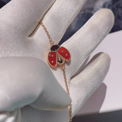 [✨Rose💎]BRACELET EN OR ROSE À 1 MOTIF LUCKY SPRING