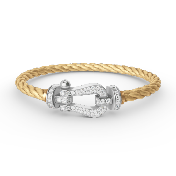 [✨Rose💎]BRACELET FORCE GRAND FER À CHEVAL EN ARGENT