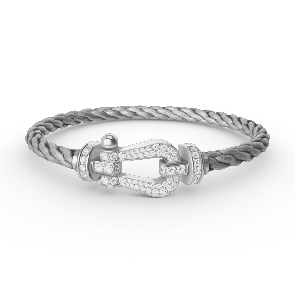 [✨Rose💎]BRACELET FORCE GRAND FER À CHEVAL EN ARGENT