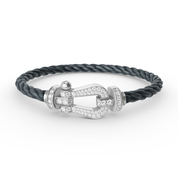[✨Rose💎]BRACELET FORCE GRAND FER À CHEVAL EN ARGENT