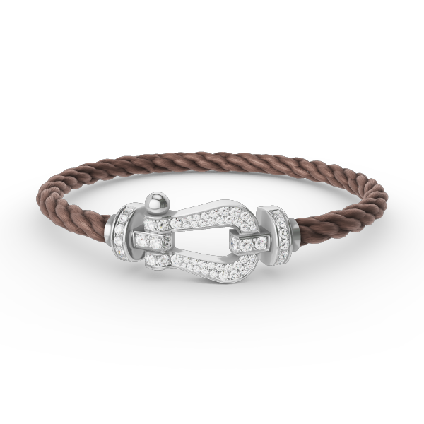 [✨Rose💎]BRACELET FORCE GRAND FER À CHEVAL EN ARGENT