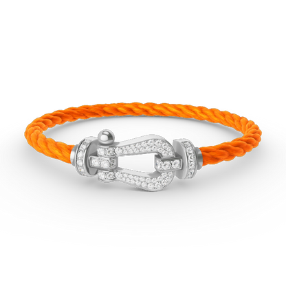 [✨Rose💎]BRACELET FORCE GRAND FER À CHEVAL EN ARGENT