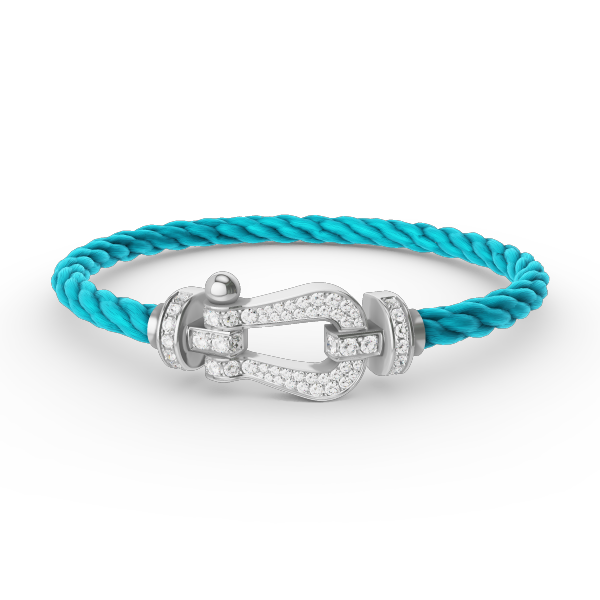 [✨Rose💎]BRACELET FORCE GRAND FER À CHEVAL EN ARGENT