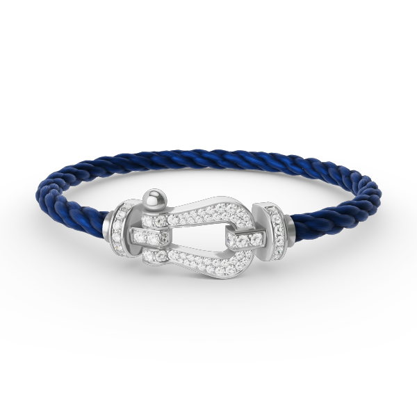 [✨Rose💎]BRACELET FORCE GRAND FER À CHEVAL EN ARGENT