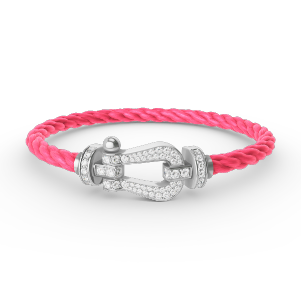 [✨Rose💎]BRACELET FORCE GRAND FER À CHEVAL EN ARGENT