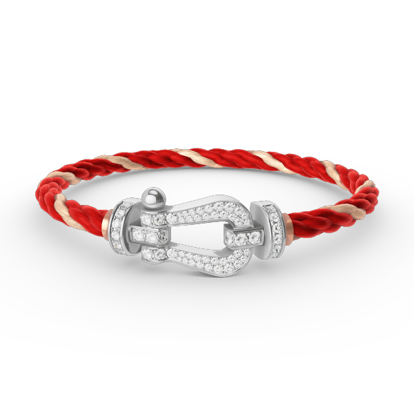 [✨Rose💎]BRACELET FORCE GRAND FER À CHEVAL EN ARGENT