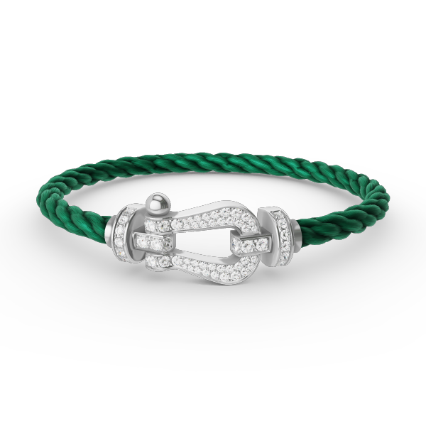 [✨Rose💎]BRACELET FORCE GRAND FER À CHEVAL EN ARGENT