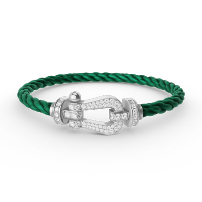 [✨Rose💎]BRACELET FORCE GRAND FER À CHEVAL EN ARGENT
